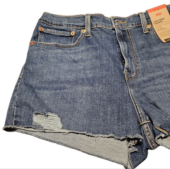 Levi's Original High-Rise Raw Hem Jean Shorts - Picture 4 of 9